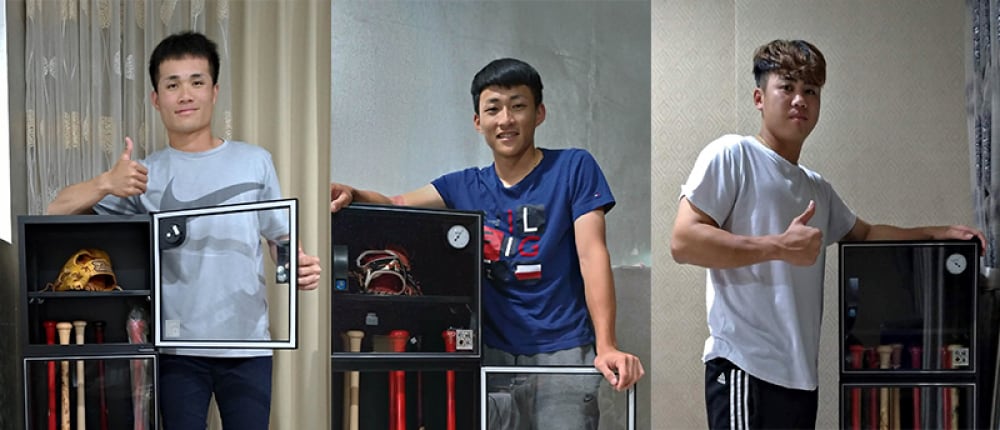 味全龍職棒選手使用防潮箱保護球具